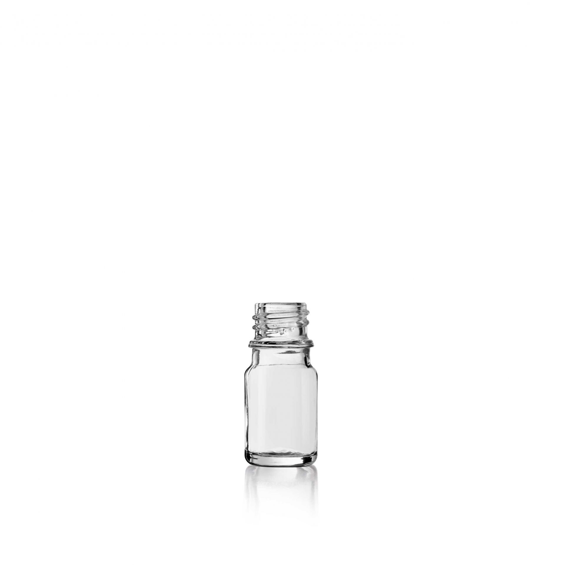 Dropper bottle Jasmine 5ml, DIN18, anti rotation nocks, light weight, Flint